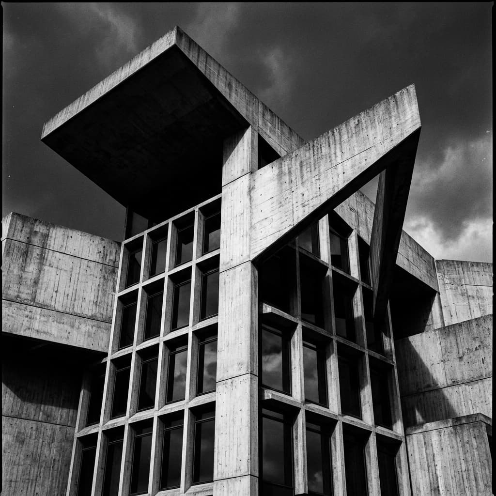 Monochrome concrete architecture